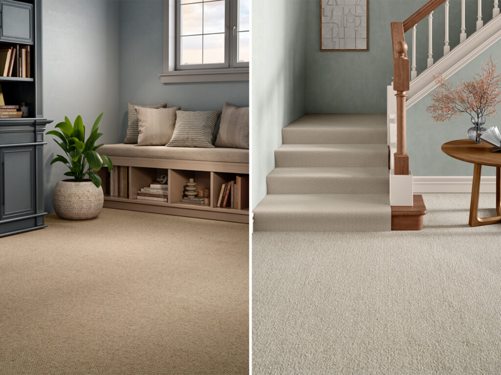 Neutral carpet fitted across a staircase, landing and hallway, creating a seamless and durable flooring choice for busy areas of the home.